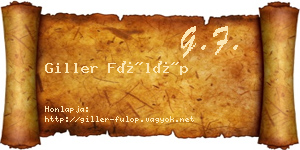 Giller Fülöp névjegykártya